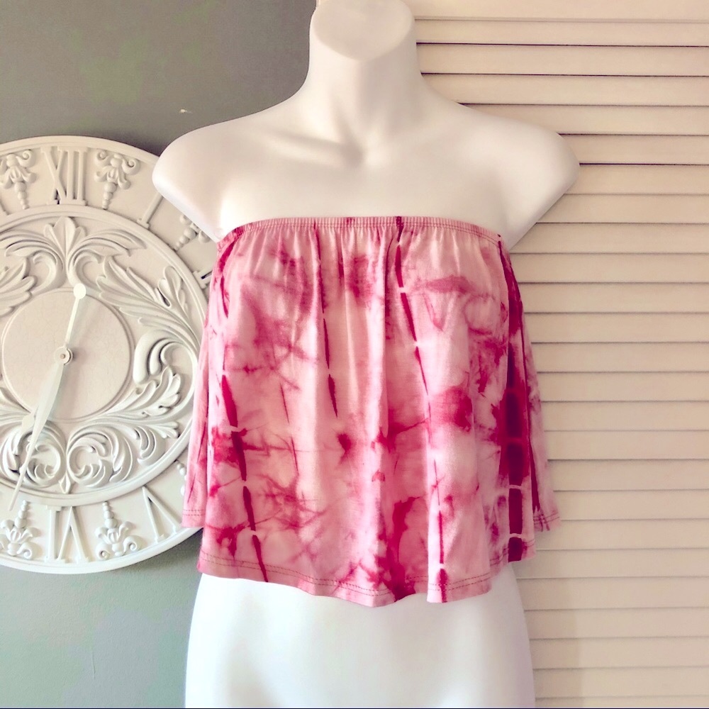 🔴Tie dye cropped flowy tube top